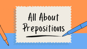 Illustration explaining different types of prepositions with examples – time, place, direction, manner, and more
