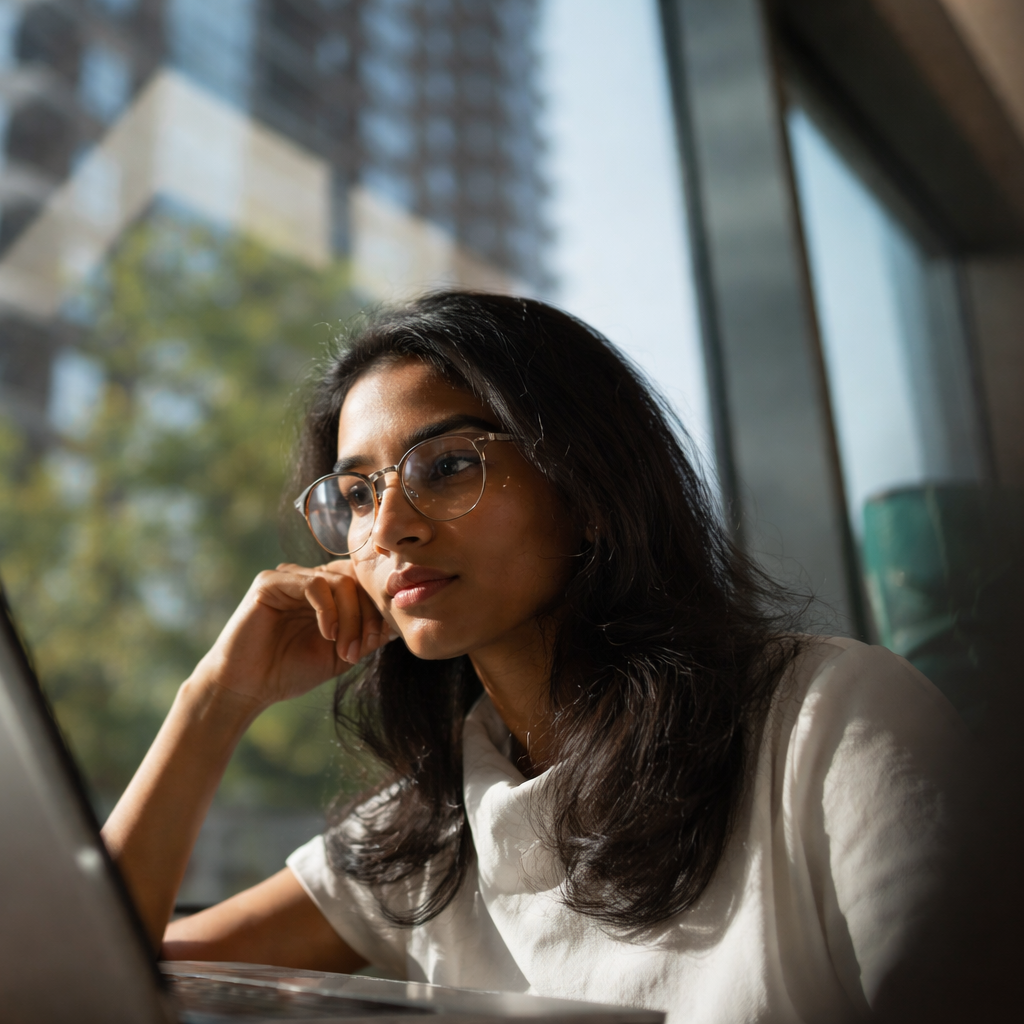 Beginner practicing spoken English online using laptop at home