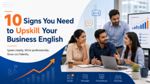 Indian professionals improving Business English skills for emails, meetings, presentations, workplace communication, and career growth.