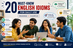 English idioms for daily use with meanings and examples to help learners speak naturally and improve everyday English communication.
